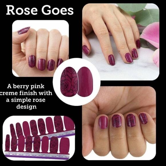 3/$20💘 Color Street Nail Polish Strips in Rose Goes - Picture 1 of 16
